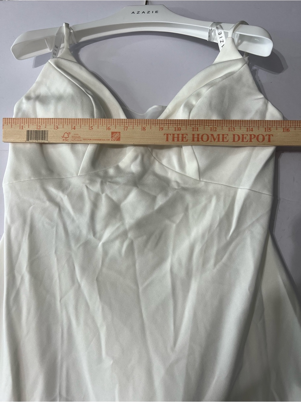 NWT Azazie Caity Dress Diamond White Size 14 | Wedding Formal Chiffon Gown - Picture 12 of 16